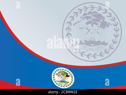 Drapeau du Belize, modèle pour le prix, document officiel avec un drapeau du Belize Illustration de Vecteur