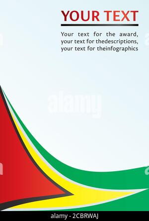 Drapeau de la Guyane, modèle de la bourse, document officiel avec un drapeau de la République coopérative du Guyana Illustration de Vecteur