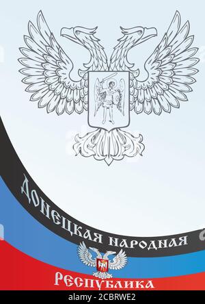 Drapeau de la République populaire de Donetsk, est un Etat autoproclamé dans l'oblast de Donetsk en Ukraine Illustration de Vecteur