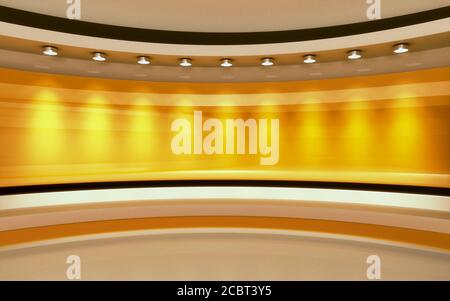 Studio. Studio TV. Salle d'informations. Dernières nouvelles. Rendu 3D. Banque D'Images