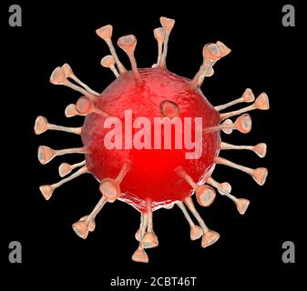 Bactéries virales H1N1. Coronavirus. COVID-19. 2019-ncov. Rendu 3D. Banque D'Images