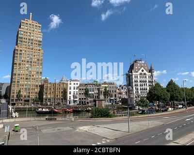 Anciens bâtiments du quartier Oude Haven. Rotterdam, Hollande-Méridionale / pays-Bas Banque D'Images