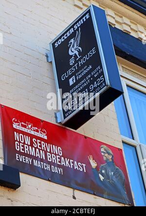 Football Suite B&B, LFC, Liverpool football Club, Anfield, Premier League, Merseyside, nord-ouest de l'Angleterre, Royaume-Uni, L4 2UZ Banque D'Images