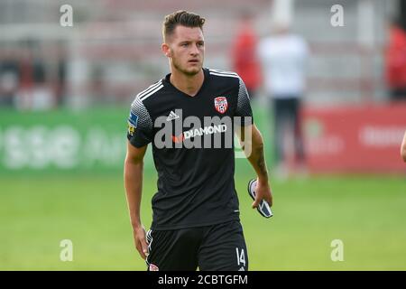 Dublin, Irlande. 15 août 2020. Jake Dunwoody de Derry City pendant le match de première division de l'Airtricity SSE entre Shelbourne FC et Derry City FC à Tolka Park à Dublin, Irlande le 15 août 2020 (photo par Andrew SURMA/SIPA USA) crédit: SIPA USA/Alay Live News Banque D'Images