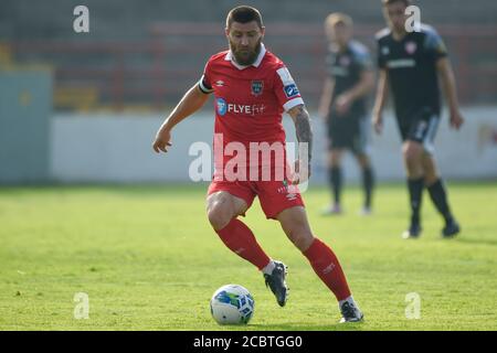 Dublin, Irlande. 15 août 2020. Gary Deegan de Shelbourne contrôle le ballon lors du match de la première division de l'Airtricity SSE entre le Shelbourne FC et le Derry City FC à Tolka Park à Dublin, Irlande, le 15 août 2020 (photo par Andrew SURMA/SIPA USA) crédit: SIPA USA/Alay Live News Banque D'Images