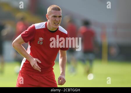 Dublin, Irlande. 15 août 2020. Sean Quinn de Shelbourne pendant le match de la première division de l'Airtricity de SSE entre le Shelbourne FC et le Derry City FC à Tolka Park à Dublin, Irlande, le 15 août 2020 (photo par Andrew SURMA/SIPA USA) crédit: SIPA USA/Alay Live News Banque D'Images