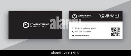 carte de visite en noir et blanc . style propre et moderne . illustration vectorielle Illustration de Vecteur