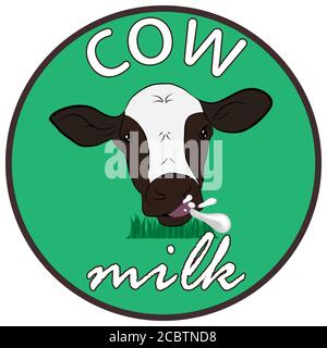 graphique design cercle logo tête de vache et vecteur de texte de vache illustration Illustration de Vecteur