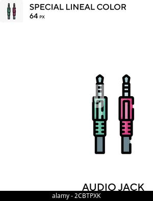Prise audio icône spéciale de vecteur de couleur linéaire. Icônes de prise audio pour votre projet d'entreprise Illustration de Vecteur