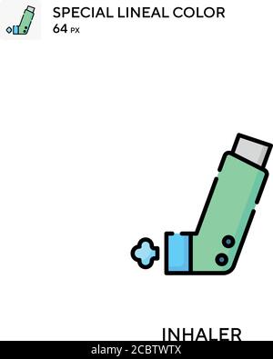 Inhalateur icône spéciale de vecteur de couleur linéaire. Icônes d'inhalateur pour votre projet d'entreprise Illustration de Vecteur