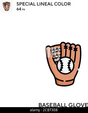 Gant de baseball spécial lineal couleur vector icône. Icônes de gants de baseball pour votre projet d'entreprise Illustration de Vecteur