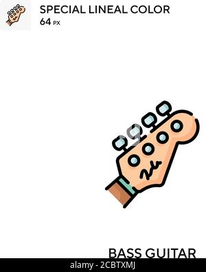 Guitare basse icône spéciale de vecteur de couleur linéaire. Icônes de guitare basse pour votre projet d'entreprise Illustration de Vecteur