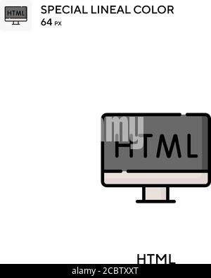 HTML icône spéciale de vecteur de couleur de ligne. Icônes HTML pour votre projet d'entreprise Illustration de Vecteur