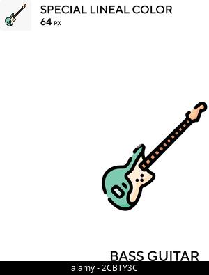Guitare basse icône spéciale de vecteur de couleur linéaire. Icônes de guitare basse pour votre projet d'entreprise Illustration de Vecteur