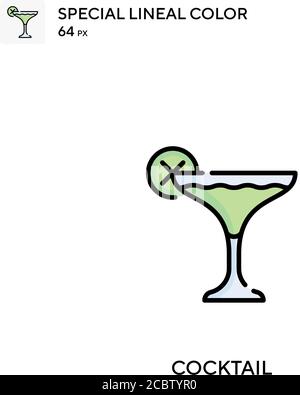Cocktail spécial Lineal couleur vecteur icône. Cocktail d'icônes pour votre projet d'entreprise Illustration de Vecteur