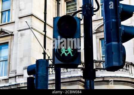 Deux piétons à Londres Banque D'Images