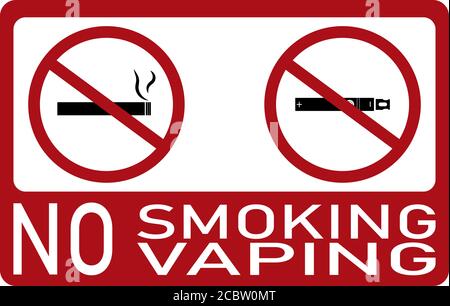 Vecteur d'une bannière avec un signe d'interdiction (interdiction de fumer, pas de vapotage) Illustration de Vecteur