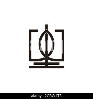 lettre avec vecteur de symbole de motif géométrique lié simple Illustration de Vecteur