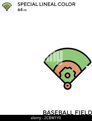 Terrain de baseball icône spéciale de vecteur de couleur de ligne. Icônes de terrain de baseball pour votre projet d'entreprise Illustration de Vecteur