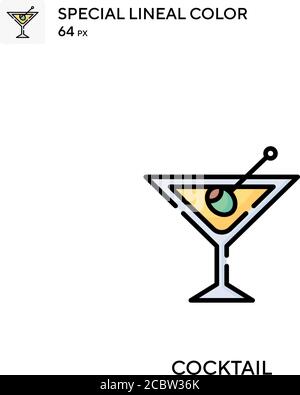 Cocktail spécial Lineal couleur vecteur icône. Cocktail d'icônes pour votre projet d'entreprise Illustration de Vecteur