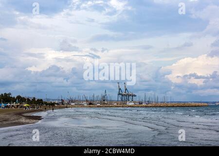 Strandpromenade, Hafen, Larnaka, Republik Zypern Banque D'Images