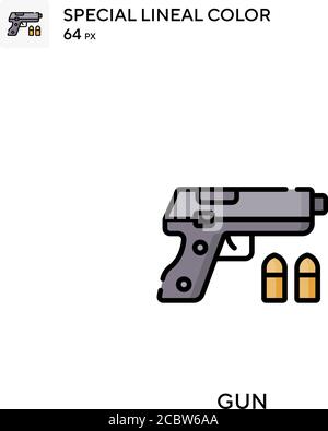Icône de vecteur de couleur spécial de ligne Canon. Icônes de canon pour votre projet d'entreprise Illustration de Vecteur