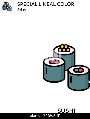 Icône de vecteur de couleur spécial Sushi. Des icônes de sushi pour votre projet d'entreprise Illustration de Vecteur