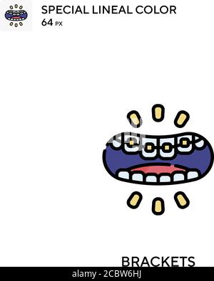 Parenthèses icône de vecteur de couleur spécial de ligne. Crochets pour votre projet d'entreprise Illustration de Vecteur