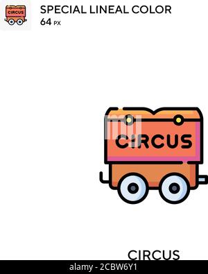 Icône de vecteur de couleur de ligne spécial Cirque. Icônes de cirque pour votre projet d'entreprise Illustration de Vecteur