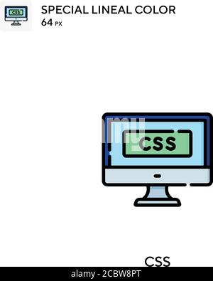 CSS icône spéciale de vecteur de couleur de ligne. Icônes CSS pour votre projet d'entreprise Illustration de Vecteur