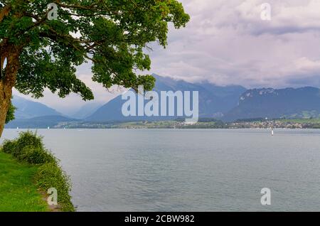 Lac de Thuner, canton de Berne, Suisse Banque D'Images