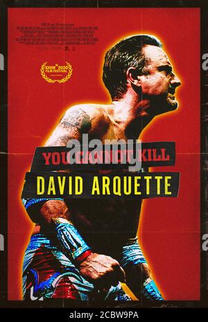 Vous ne pouvez pas tuer David Arquette (2020) dirigé par David Darg et Price James et avec David Arquette, Patricia Arquette et Courteney Cox. Documentaire suivant le retour de David Arquette à la lutte professionnelle après que sa carrière d'acteur commence à menoer. Banque D'Images