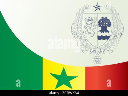 Drapeau du Sénégal, modèle pour le prix, document officiel avec le drapeau de la République du Sénégal Illustration de Vecteur