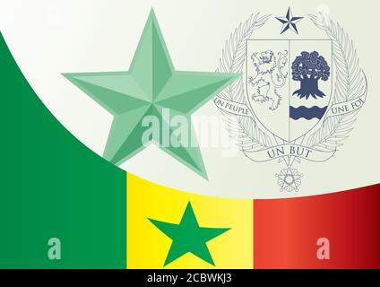 Drapeau du Sénégal, modèle pour le prix, document officiel avec le drapeau de la République du Sénégal Illustration de Vecteur