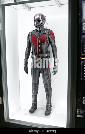 Costume de ANT Man à l'expérience Avengers à Treasure Island Hotel and Casino sur Las Vegas Strip.Avengers Endgame. Banque D'Images