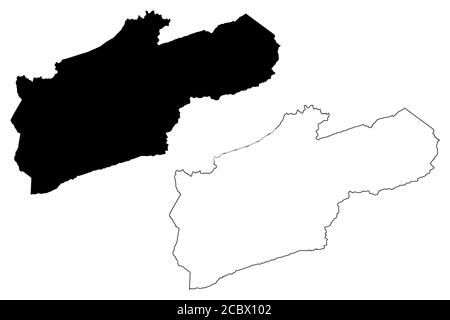 Comté de Harlan, Kentucky (comté des États-Unis, États-Unis d'Amérique, États-Unis, États-Unis, États-Unis) carte illustration vectorielle, scribble esquisse carte de Harlan Illustration de Vecteur