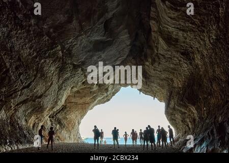 Grotte de Cala Luna en Sardaigne Banque D'Images