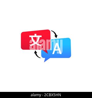 Icône du traducteur de langue en ligne. Vecteur sur fond blanc isolé. SPE 10 Illustration de Vecteur