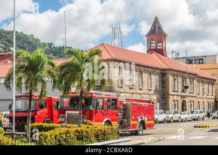 Centre ville de la ville des caraïbes Kingstown, Saint Vincent et les Grenadines Banque D'Images