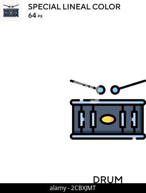 Tambour icône de vecteur de couleur spécial de ligne. Icônes de batterie pour votre projet d'entreprise Illustration de Vecteur
