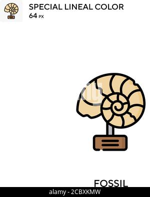 Icône de vecteur de couleur spécial ligne fossile. Icônes fossiles pour votre projet d'entreprise Illustration de Vecteur