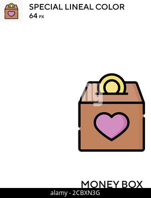 Money Box icône spéciale de vecteur de couleur de ligne. Icônes de la caisse d'argent pour votre projet d'entreprise Illustration de Vecteur