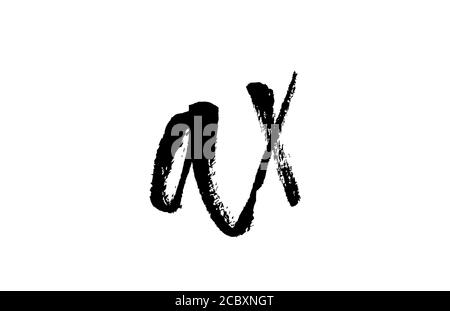 AX UNE combinaison d'icônes représentant une lettre de l'alphabet. Grunge manuscrite vintage design. Noir blanc pour l'entreprise et les entreprises Illustration de Vecteur
