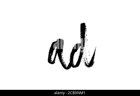 AJOUTEZ UNE combinaison d'icônes de lettre D. Grunge manuscrite vintage design. Noir blanc pour l'entreprise et les entreprises Illustration de Vecteur