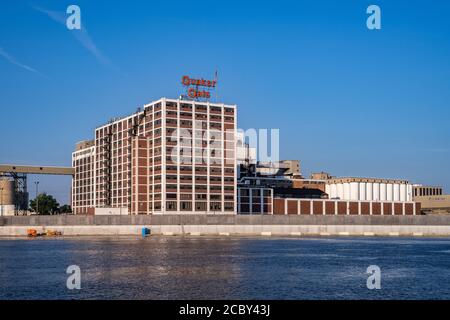 Usine Quaker Oats dans le centre-ville de Cedar Rapids Banque D'Images