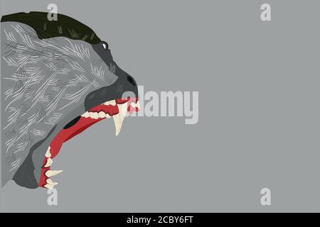 Shcrier singe. Image vectorielle. Arrière-plan gris. Illustration de Vecteur