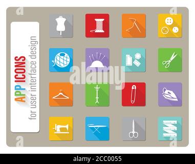 La couture icon set Illustration de Vecteur