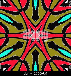 Belle illustration. Fleur vive. Motif kaléidoscope abstrait. Motif pour le design. Banque D'Images