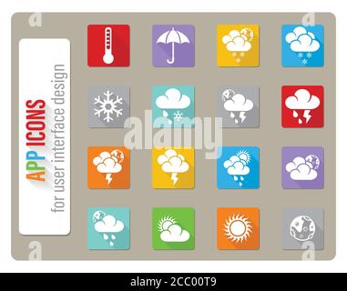 Météo Icon Set Illustration de Vecteur