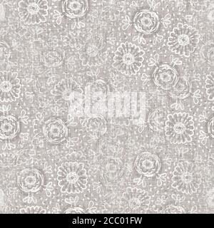 Fond de texture de lin de collage tissé gris clair sans couture. Motif naturel de fibre de chanvre de lin. Fibre organique tissu à armure toile Banque D'Images